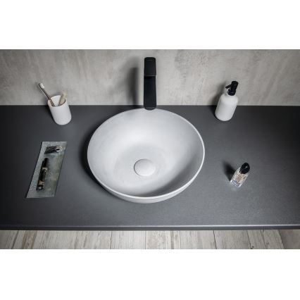 Sapho - Lavabo para encimera FORMIGO Ø 39 cm hormigón/gris mate
