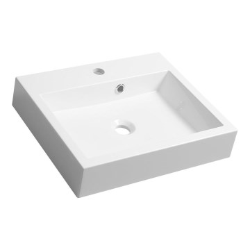 Sapho - Lavabo para encimera ORINOKO 50x42 cm mármol/blanco
