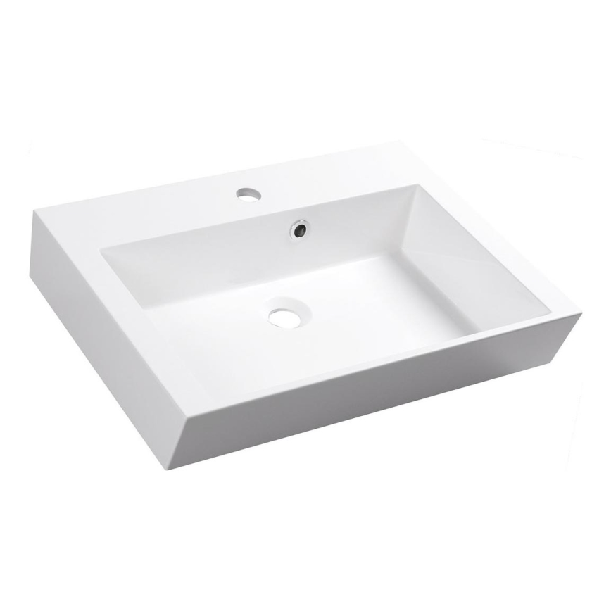Sapho - Lavabo para encimera ORINOKO 60x45 cm mármol/blanco