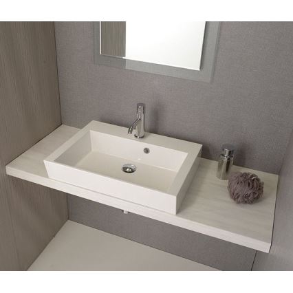 Sapho - Lavabo para encimera ORINOKO 60x45 cm mármol/blanco