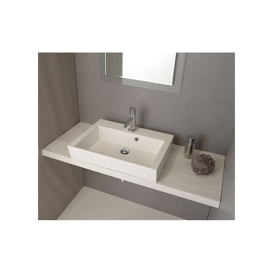 Sapho - Lavabo para encimera ORINOKO 60x45 cm mármol/blanco