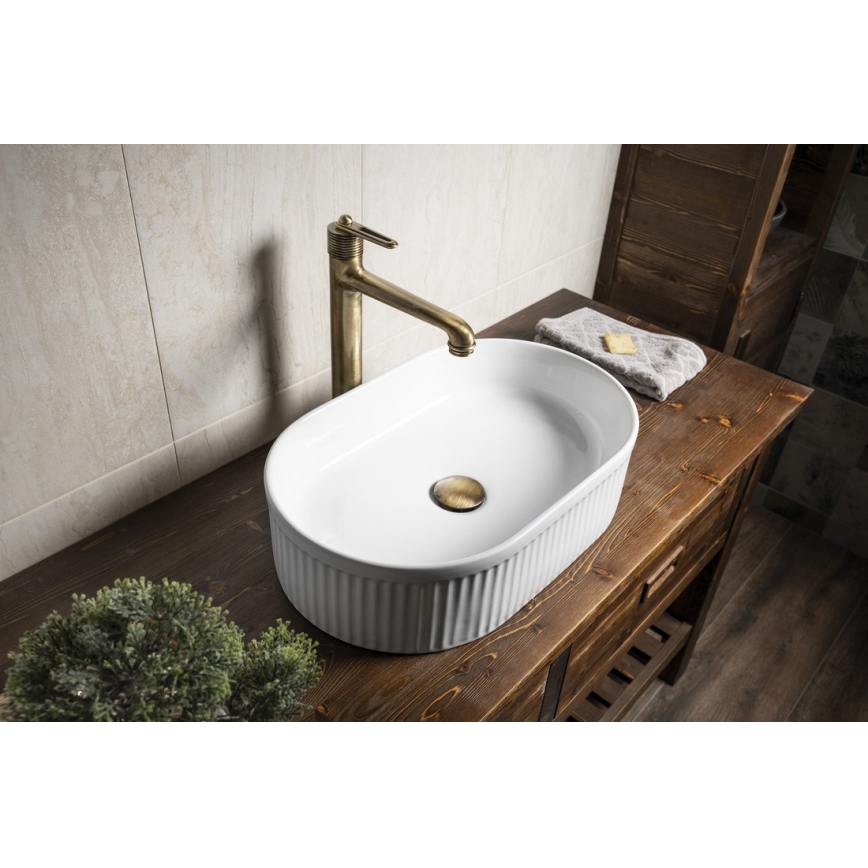 Sapho - Lavabo para encimera PICOBELLO 49x31 cm cerámica/blanco