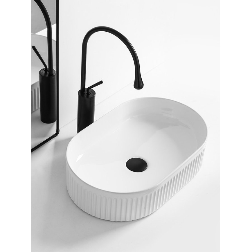 Sapho - Lavabo para encimera PICOBELLO 49x31 cm cerámica/blanco
