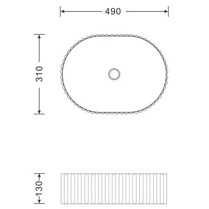 Sapho - Lavabo para encimera PICOBELLO 49x31 cm cerámica/blanco