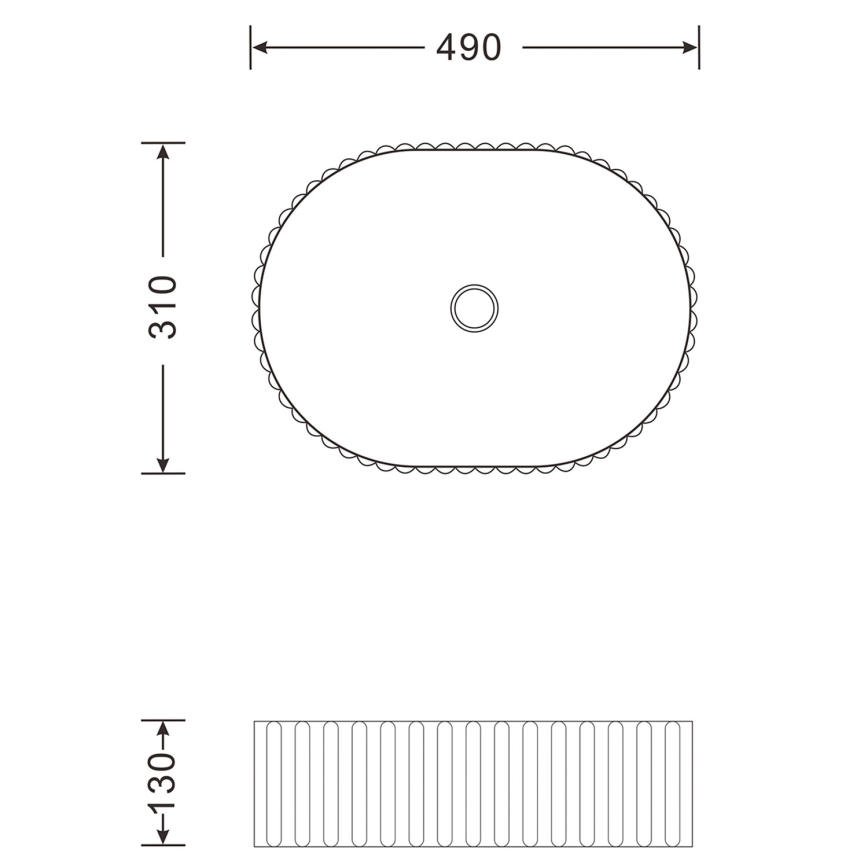 Sapho - Lavabo para encimera PICOBELLO 49x31 cm cerámica/blanco