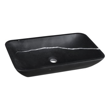 Sapho - Lavabo sobre encimera BLOK 60x35 cm piedra/negro mate