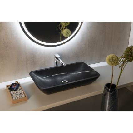 Sapho - Lavabo sobre encimera BLOK 60x35 cm piedra/negro mate