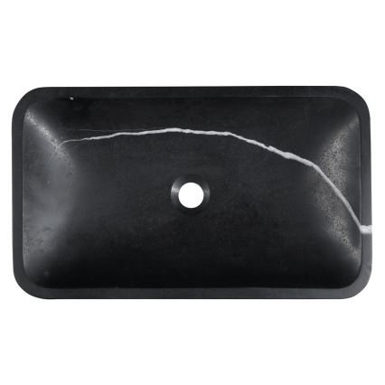 Sapho - Lavabo sobre encimera BLOK 60x35 cm piedra/negro mate