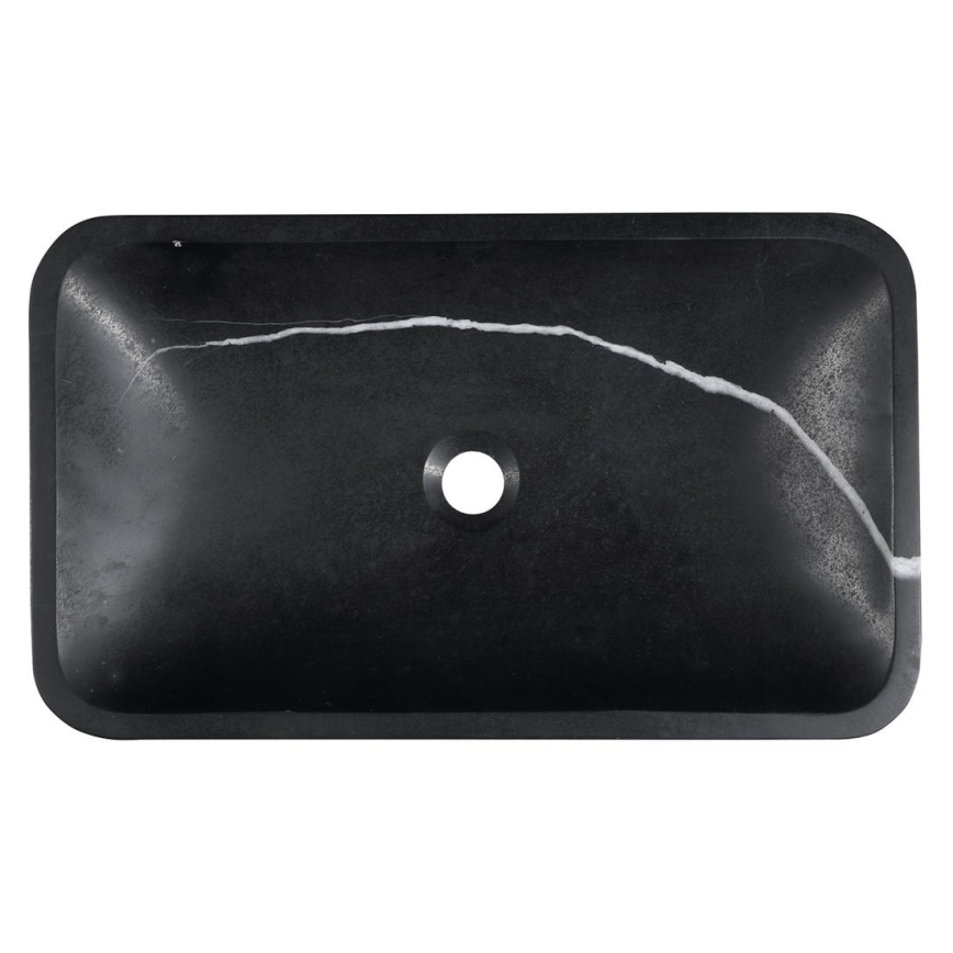 Sapho - Lavabo sobre encimera BLOK 60x35 cm piedra/negro mate