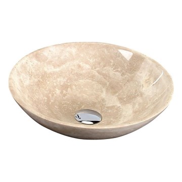 Sapho - Lavabo sobre encimera BLOK Ø 40 cm beige/travertino