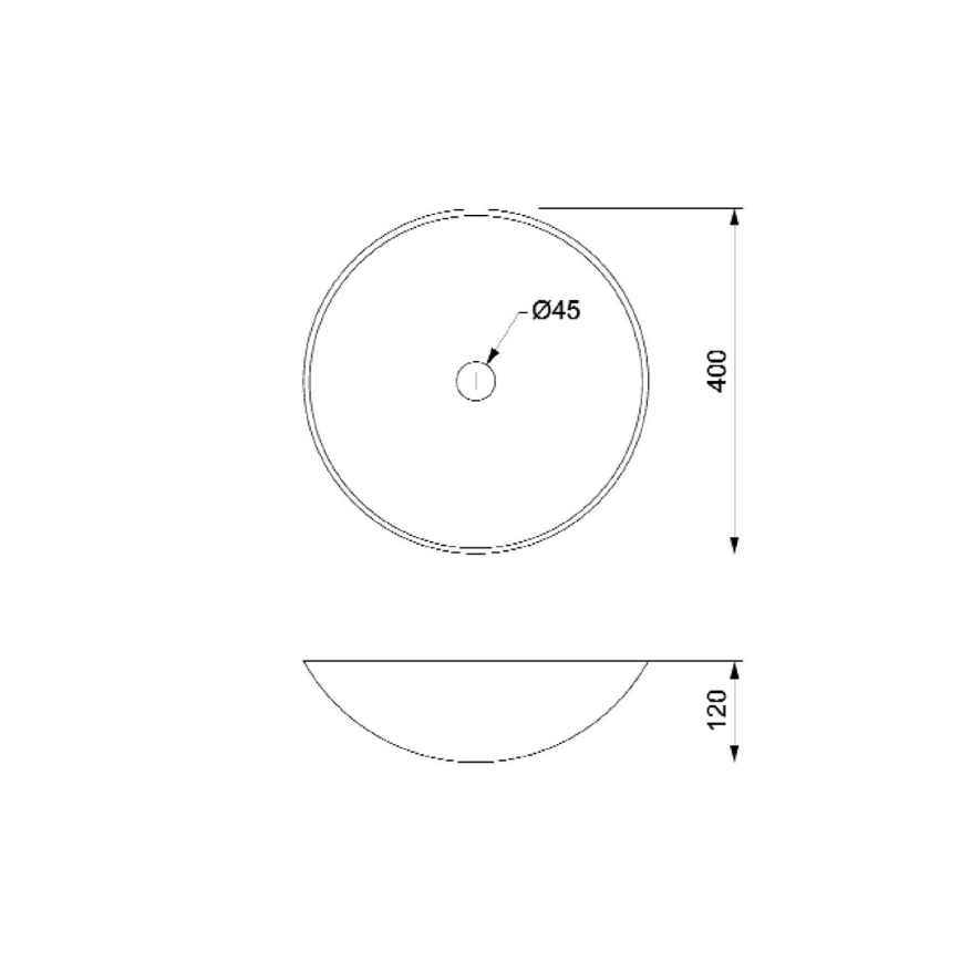 Sapho - Lavabo sobre encimera BLOK Ø 40 cm marrón/piedra