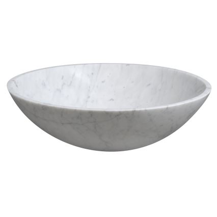 Sapho - Lavabo sobre encimera BLOK Ø 42 cm piedra/Carrara/blanco mate