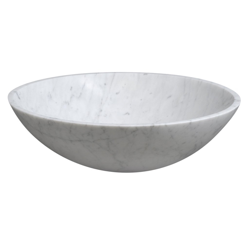 Sapho - Lavabo sobre encimera BLOK Ø 42 cm piedra/Carrara/blanco mate