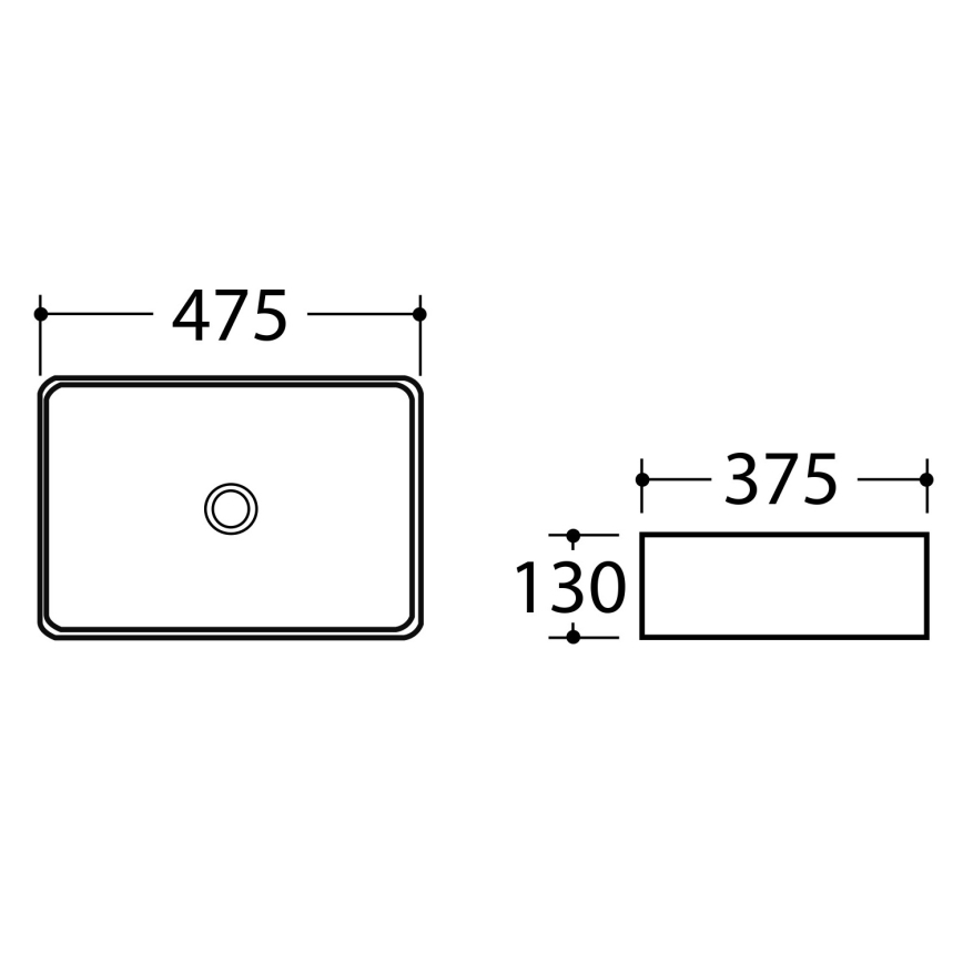 Sapho - Lavabo sobre encimera DALMA 47,5x37,5 cm cerámica/gris