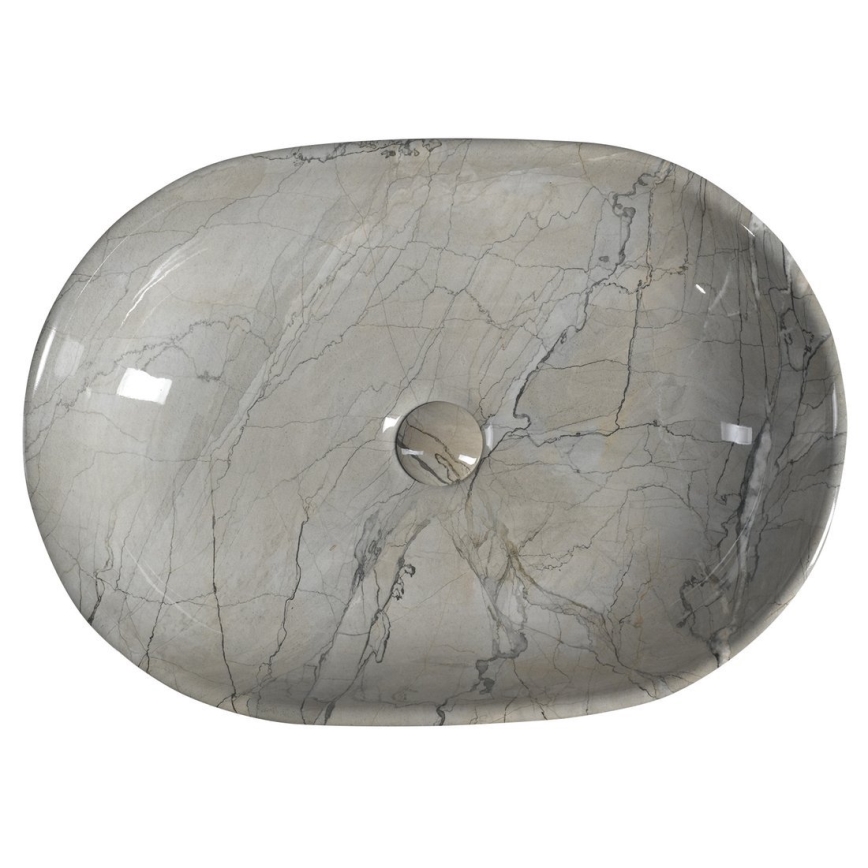 Sapho - Lavabo sobre encimera DALMA 59x42 cm cerámica/gris