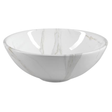 Sapho - Lavabo sobre encimera DALMA Ø 42 cm cerámica/Carrara/blanco