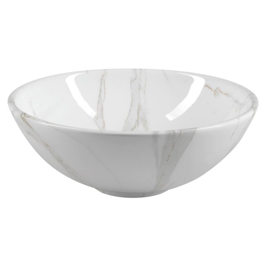 Sapho - Lavabo sobre encimera DALMA Ø 42 cm cerámica/Carrara/blanco