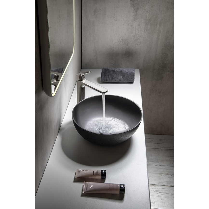 Sapho - Lavabo sobre encimera FORMIGO Ø 39 cm hormigón/antracita