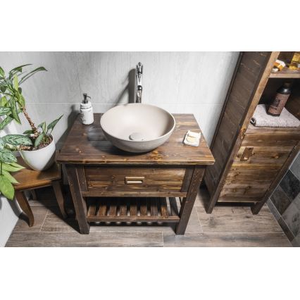 Sapho - Lavabo sobre encimera FORMIGO Ø 39 cm hormigón/arena