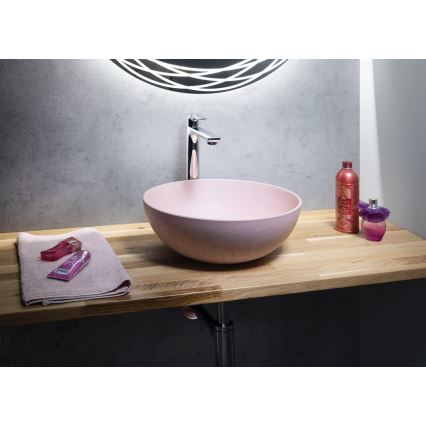 Sapho - Lavabo sobre encimera FORMIGO Ø 39 cm hormigón/rosa