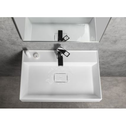 Sapho - Lavabo sobre encimera GODIVA 68x44 cm mármol/blanco
