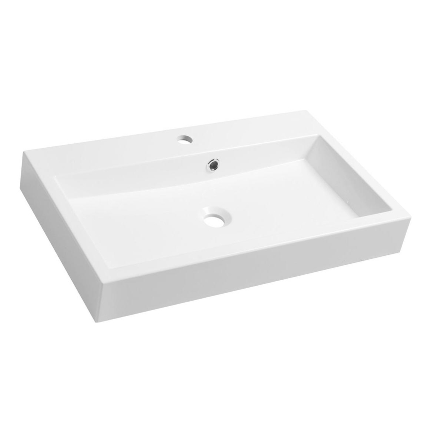 Sapho - Lavabo sobre encimera ORINOKO 70x42 cm mármol/blanco