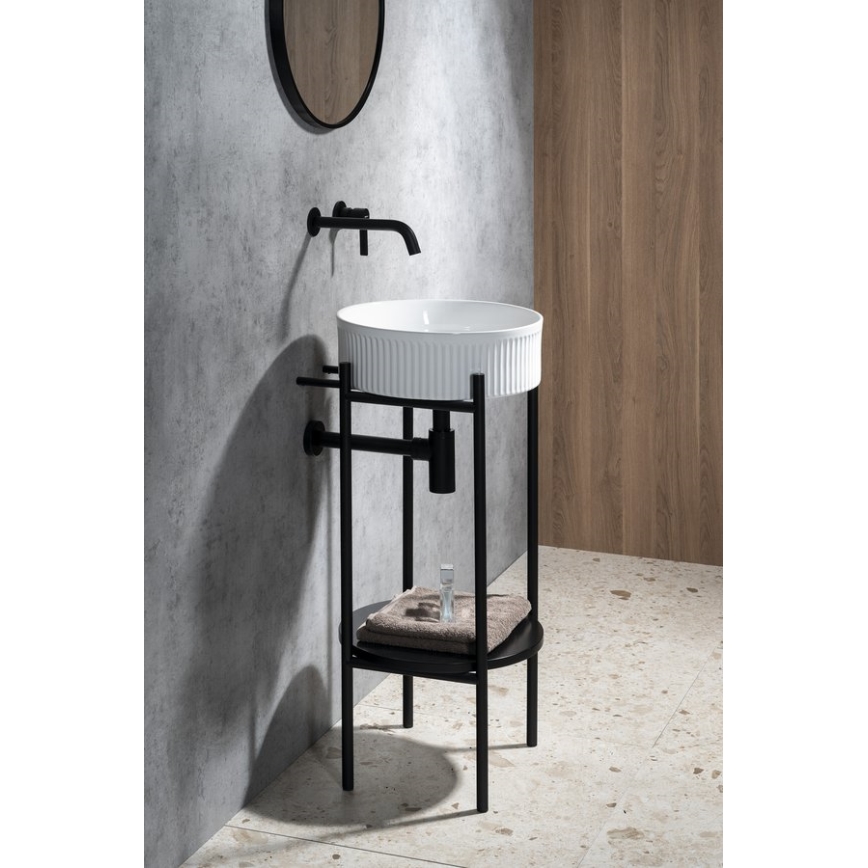 Sapho - Lavabo sobre encimera PICOBELLO Ø 37 cm cerámica/blanco