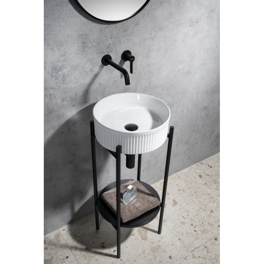 Sapho - Lavabo sobre encimera PICOBELLO Ø 37 cm cerámica/blanco