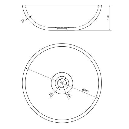 Sapho - Lavabo sobre encimera PRIORI de 41 cm de diámetro marrón/azul