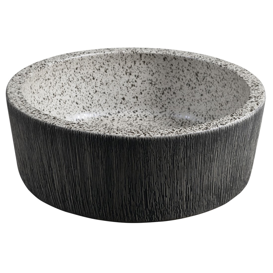 Sapho - Lavabo sobre encimera PRIORI Ø 41 cm blanco/gris