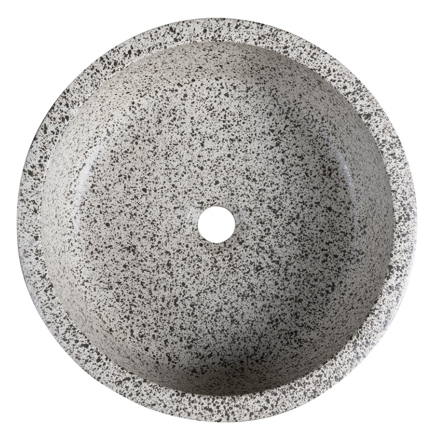 Sapho - Lavabo sobre encimera PRIORI Ø 41 cm blanco/gris