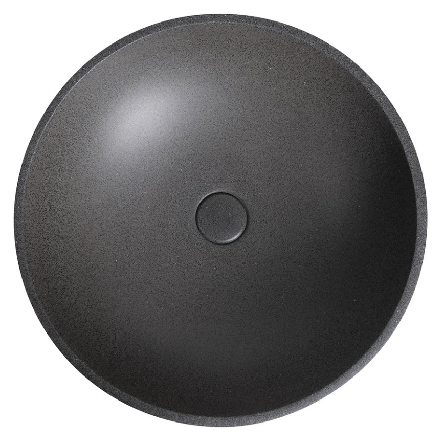 Sapho - Lavabo sobre encimera TURF Ø 44 cm hormigón/granito negro