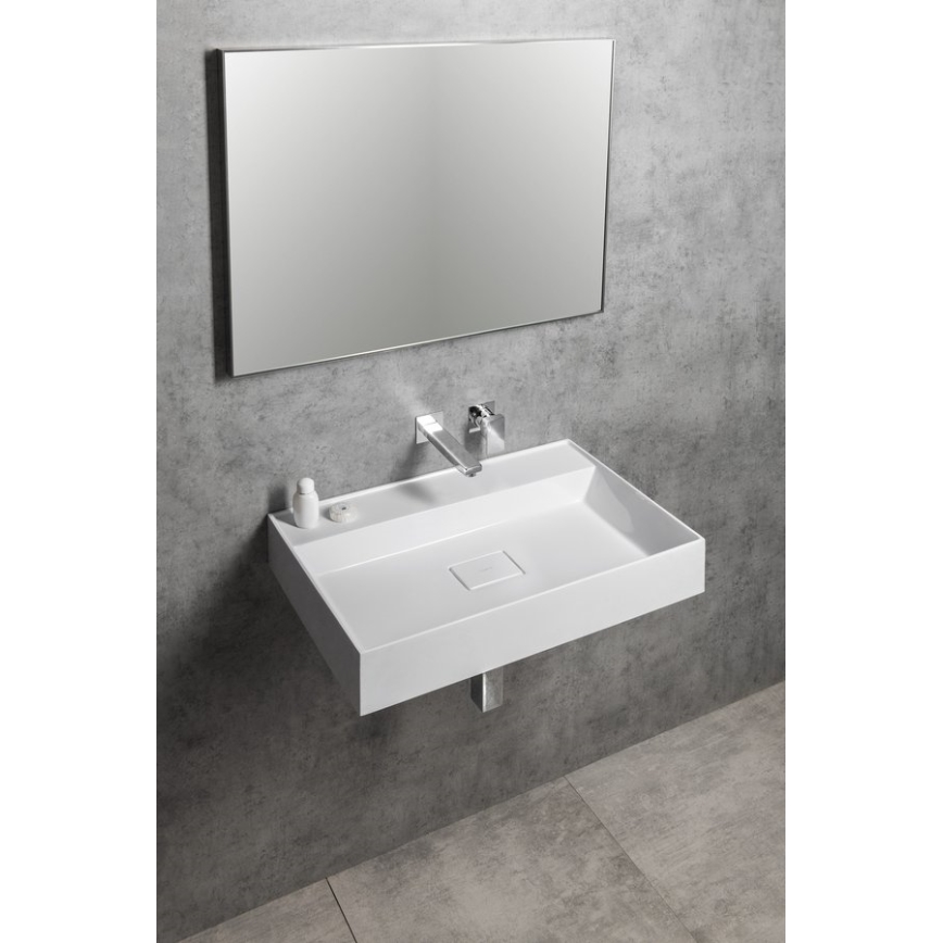 Sapho - Lavabo suspendido GODIVA 68x44 cm mármol/blanco