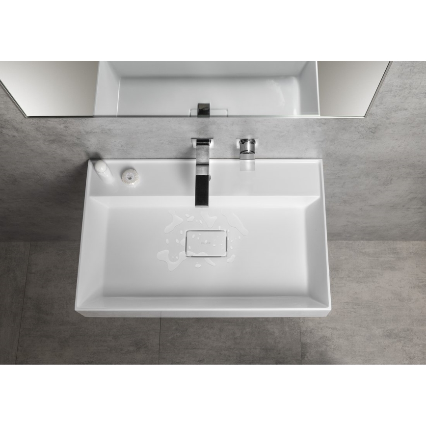 Sapho - Lavabo suspendido GODIVA 68x44 cm mármol/blanco