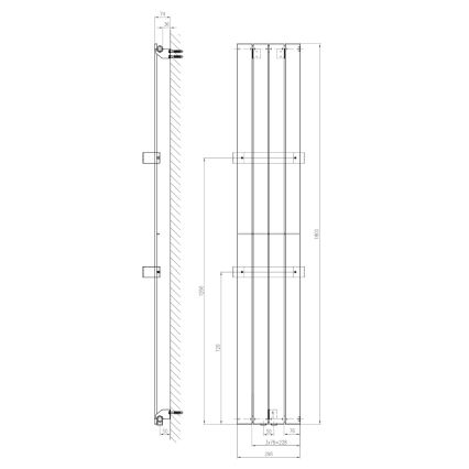 Sapho - Radiador de baño COLONNA 614W/230V 29x180 cm blanco