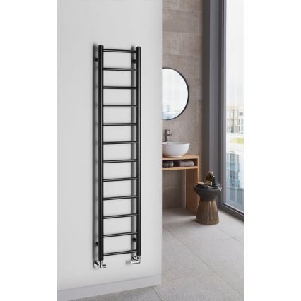 Sapho - Radiador de baño DINA 278W 30x138 cm negro mate