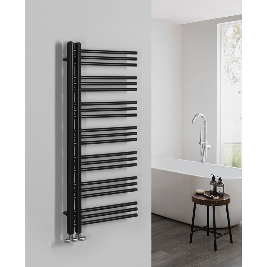 Sapho - Radiador de baño DORLION 400W/230V 50x120 cm negro mate
