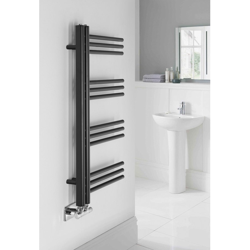 Sapho - Radiador de baño DORLION 90 x 50 cm, negro mate
