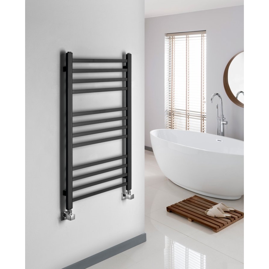 Sapho - Radiador de baño METRO 266W 45x89 cm negro mate