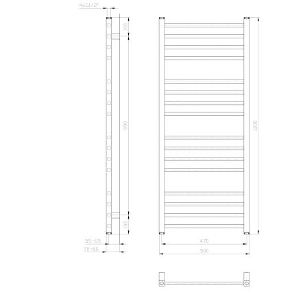 Sapho - Radiador de baño METRO 386W 50x120 cm blanco