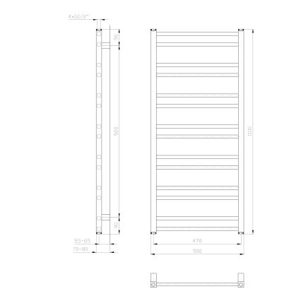 Sapho - Radiador de baño METRO DOS 343W/230V 50x110 cm blanco mate