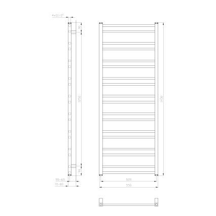 Sapho - Radiador de baño METRO DOS 476W/230V 55x143 cm blanco mate