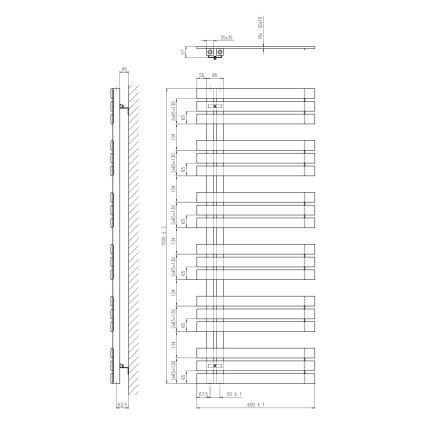 Sapho - Radiador de baño SILVANA 680W/230V 60x150 cm blanco
