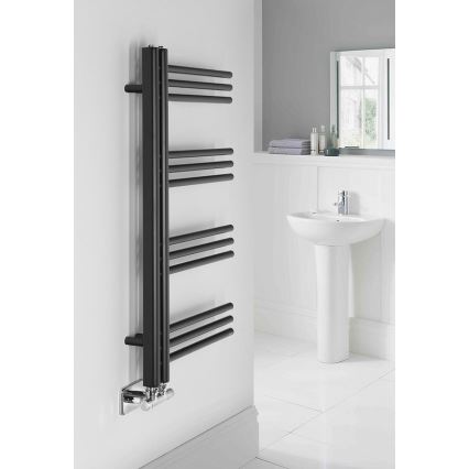 Sapho - Radiador toallero para baño DORLION 300W/230V 50x90 cm negro mate