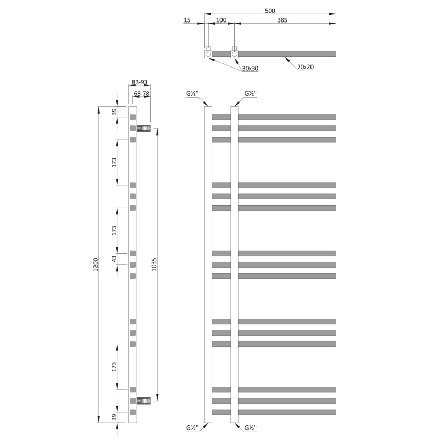 Sapho - Radiador toallero para baño MAGDALENA 408W/230V 50x120 cm cromo brillante