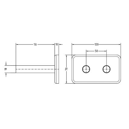 Sapho - Roseta de cubierta para conexión central TWIN negro mate