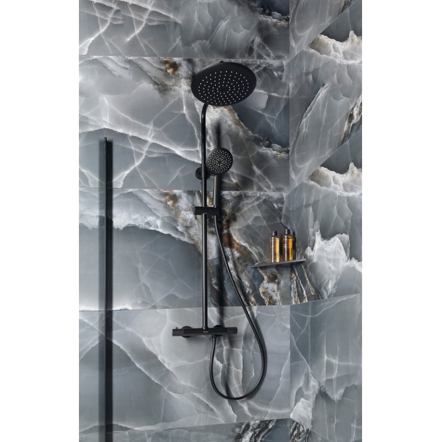 Sapho - Set de ducha con grifo SOLARIS en negro mate