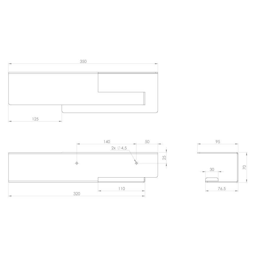 Sapho - Soporte para papel higiénico con repisa 9,5x35 cm negro mate
