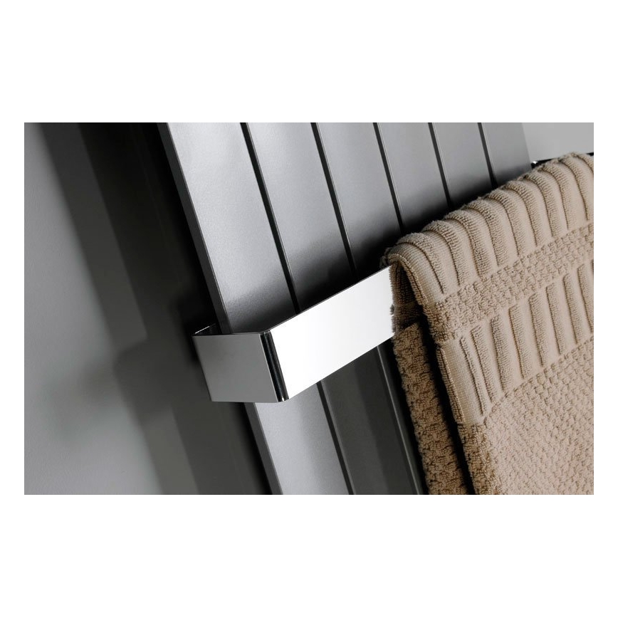 Sapho - Toallero de pared COLONNA 8x65 cm, acero inoxidable cepillado