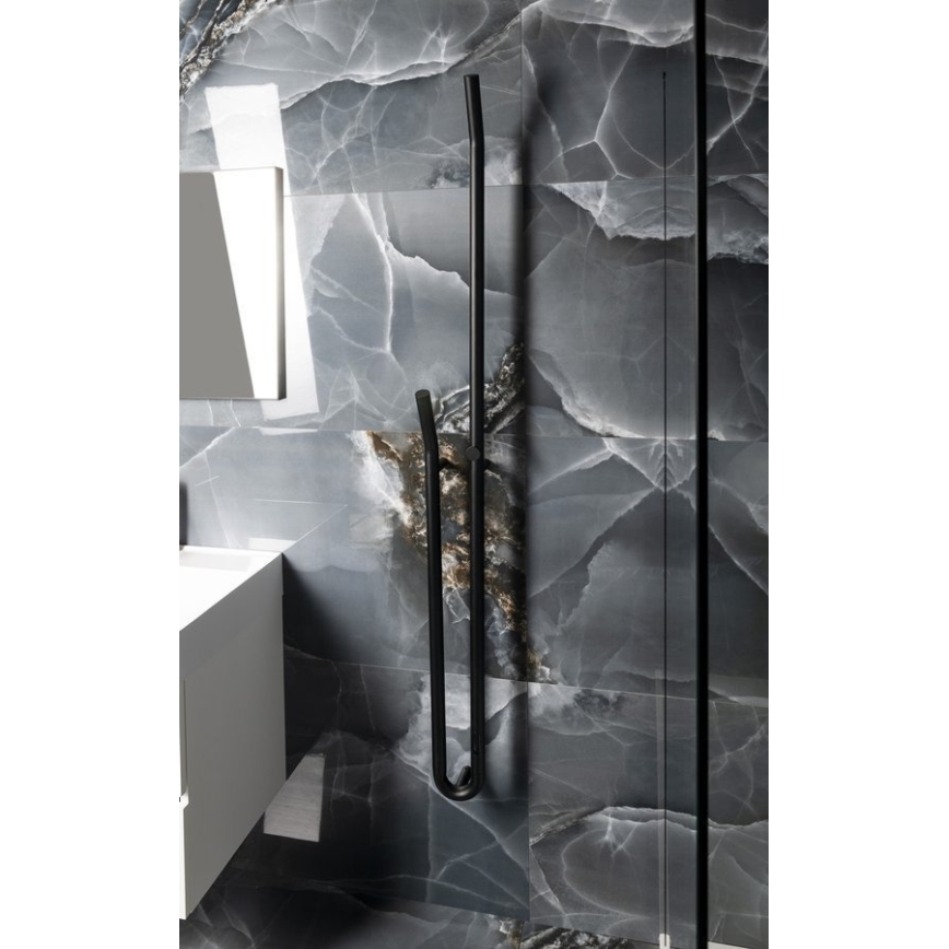 Sapho - Toallero eléctrico con temporizador DUOPASSO 45W 170x12 cm negro mate